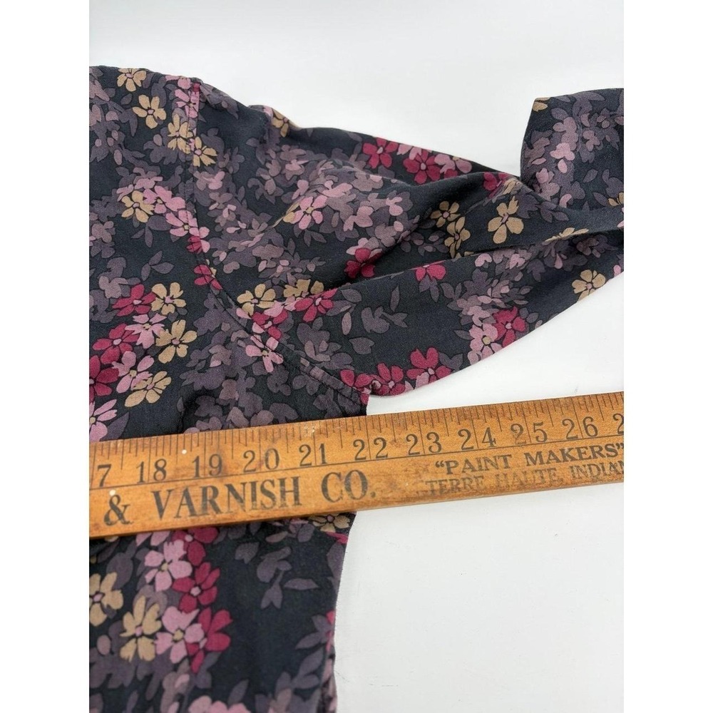 Lauren Ralph Lauren Shirt, Black Floral, Button Front, Long Sleeve Top, Size 1X - Picture 4 of 8